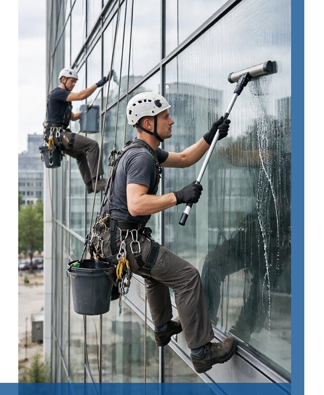 Мойка витражей альпинистами в Заволжье от 713 р. под ключ|ВЫСОТНИК-Звл