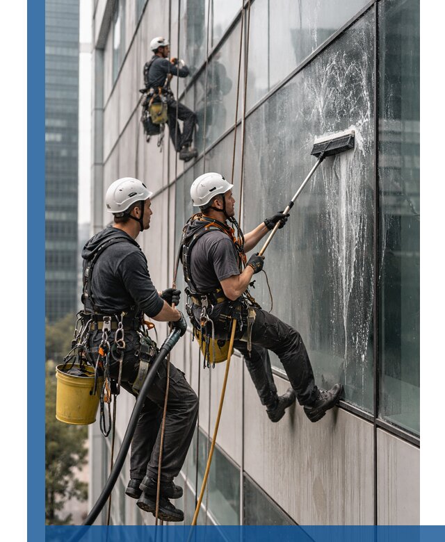 Профессиональная высотная мойка фасадов зданий в Заволжье