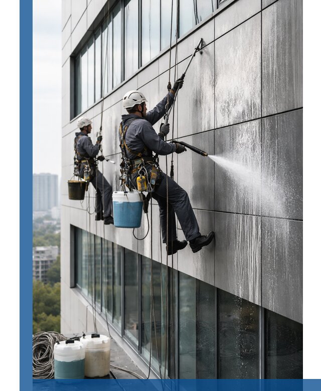 Профессиональная мойка вентилируемых фасадов в Заволжье