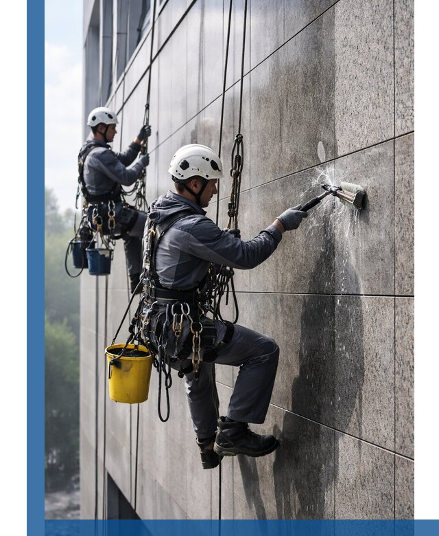 Профессиональная мойка фасада из керамогранита в Заволжье