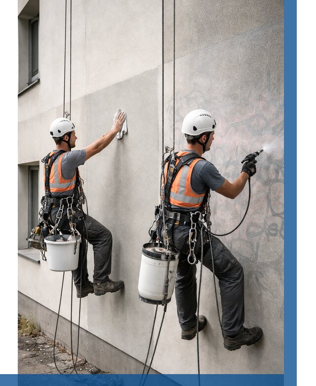 Антиграффити покрытие фасада в Заволжье от 611 р. | ВЫСОТНИК-Звл