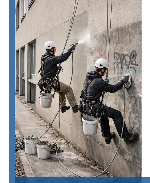 Антиграффити покрытие фасада с защитой от надписей в Заволжье