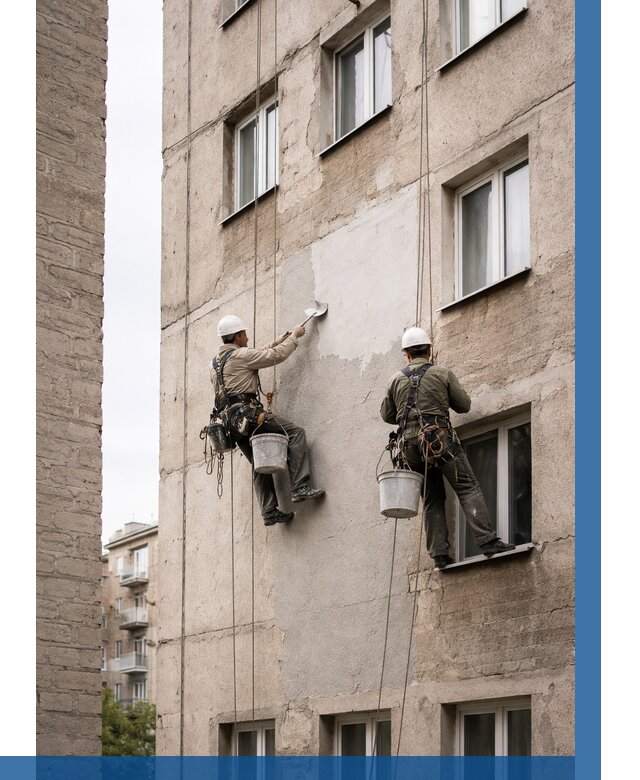 Косметический ремонт фасада в Заволжье от 1120 р. | ВЫСОТНИК-Звл