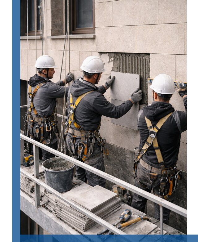 Ремонт облицовки фасада плиткой в Заволжье с гарантией