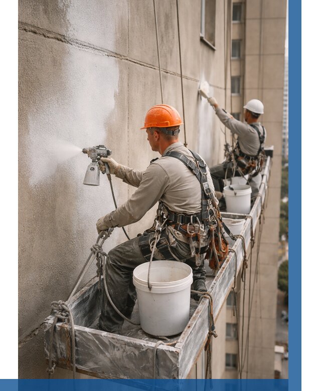 Грунтовка фасада на высоте в Заволжье от 122 р. | ВЫСОТНИК-Звл