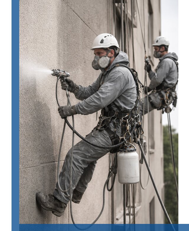 Безвоздушная покраска фасадов зданий в Заволжье профессионально