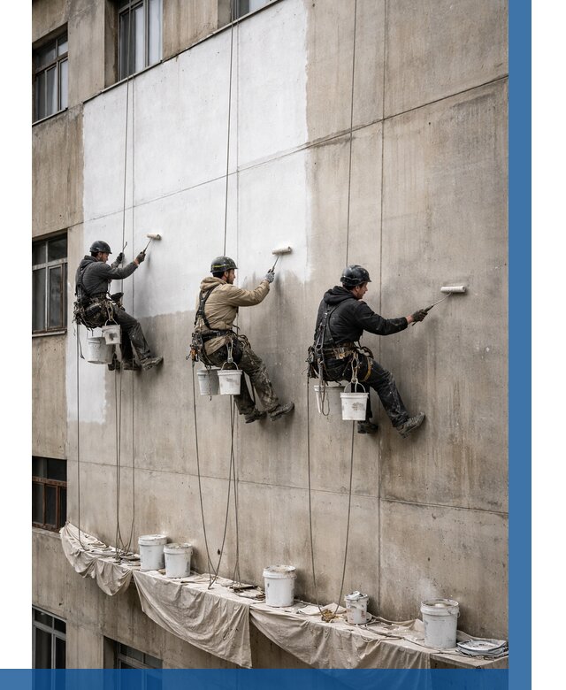 Покраска бетонного фасада в Заволжье от 356 р за м2 | ВЫСОТНИК-Звл