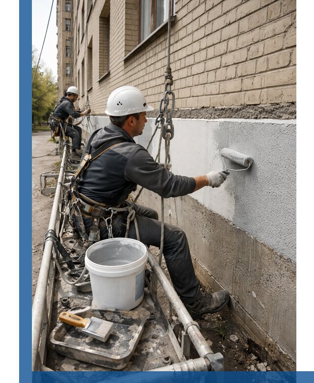 Окраска цоколя здания в Заволжье профессионально и надежно