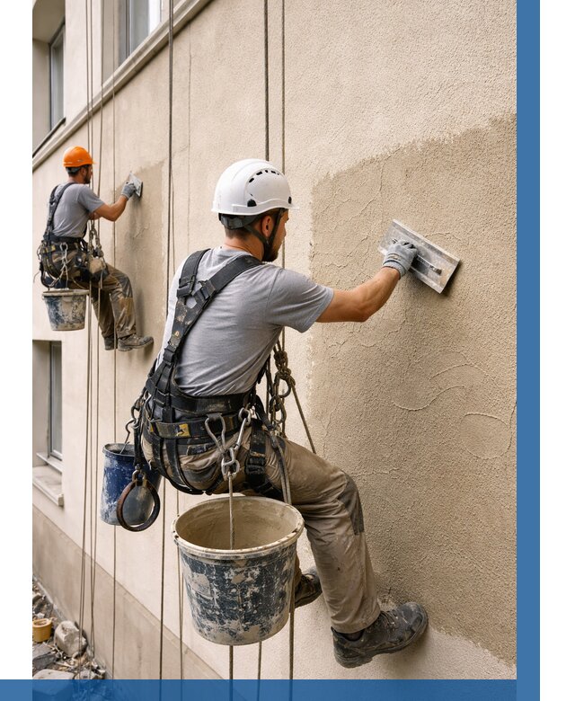 Декоративная штукатурка фасада в Заволжье от 1222 р. | ВЫСОТНИК-Звл