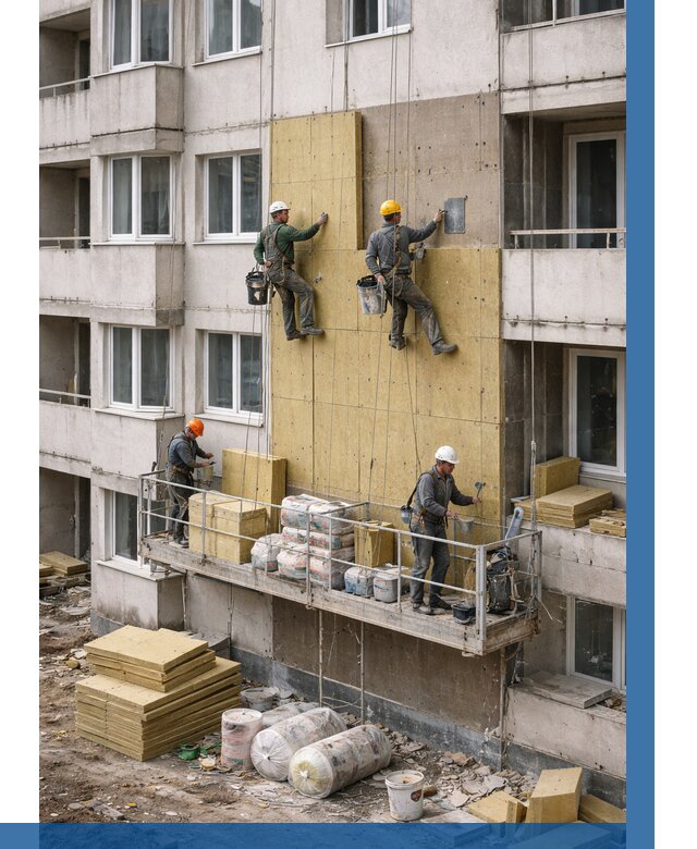 Утепление фасада минватой в Заволжье от 1528 р. | ВЫСОТНИК-Звл