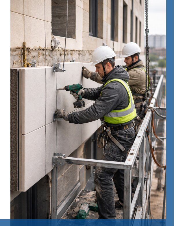 Монтаж фасадных термопанелей в Заволжье от 1528 р. | ВЫСОТНИК-Звл