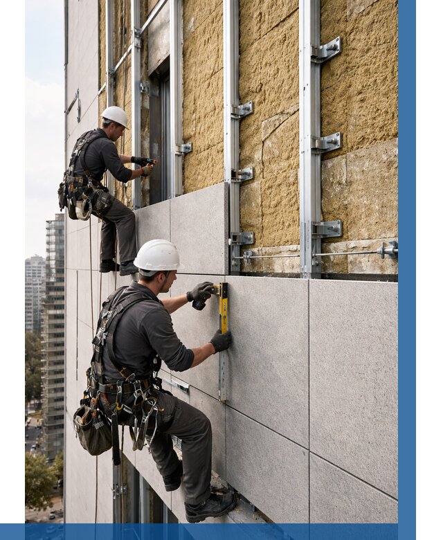 Монтаж вентилируемого фасада в Заволжье от 3564 р. | ВЫСОТНИК-Звл