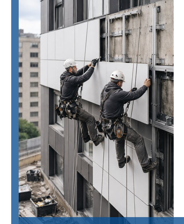 Монтаж композитных панелей фасада в Заволжье под ключ