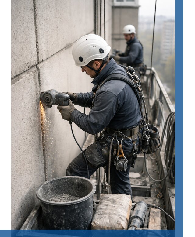 Штробление межпанельных швов в Заволжье от 1222 р. | ВЫСОТНИК-Звл