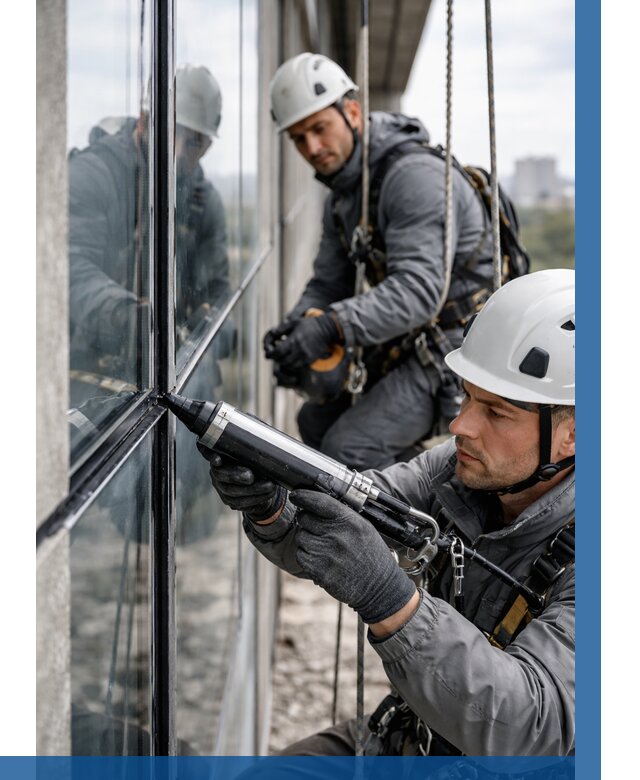 Герметизация витражных швов в Заволжье от 662 р. | ВЫСОТНИК-Звл