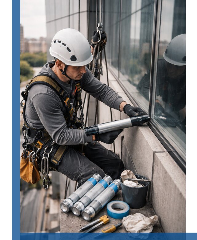 Герметизация стыков витража в Заволжье для герметичных фасадов