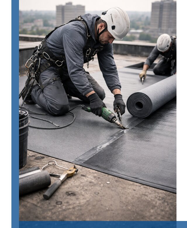 Ремонт мягкой кровли в Заволжье с выездом промальпинистов