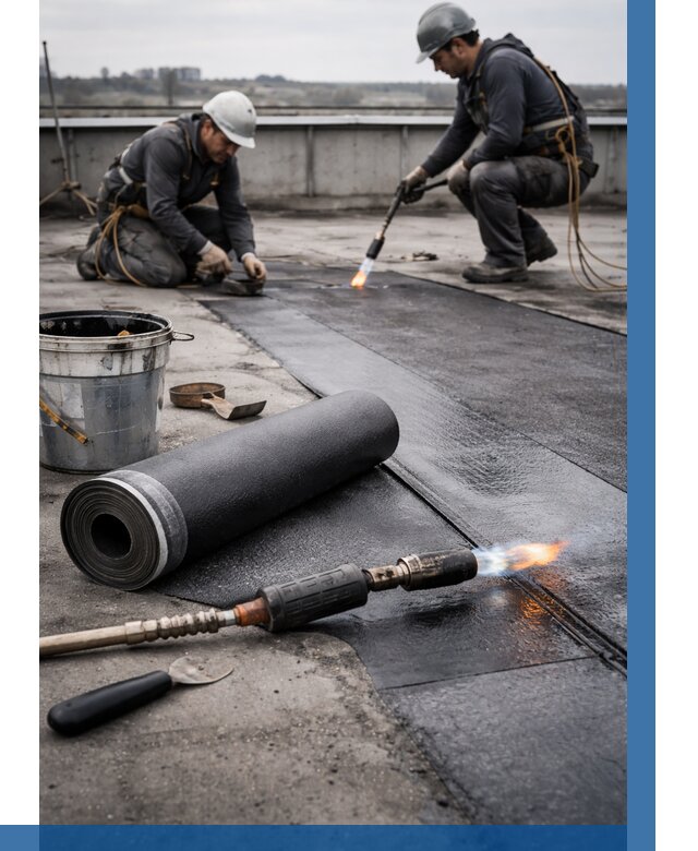 Ремонт рулонной кровли в Заволжье от 662 р. | ВЫСОТНИК-Звл