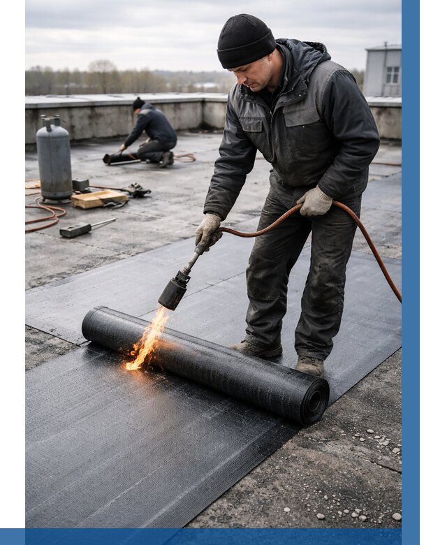 Ремонт наплавляемой кровли в Заволжье от 713 р. | ВЫСОТНИК-Звл