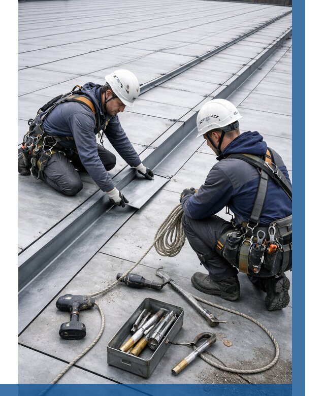 Ремонт фальцевой кровли в Заволжье от 713 р. | ВЫСОТНИК-Звл