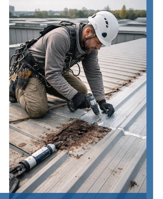 Ремонт профнастила на кровле в Заволжье от 713 р. | ВЫСОТНИК-Звл