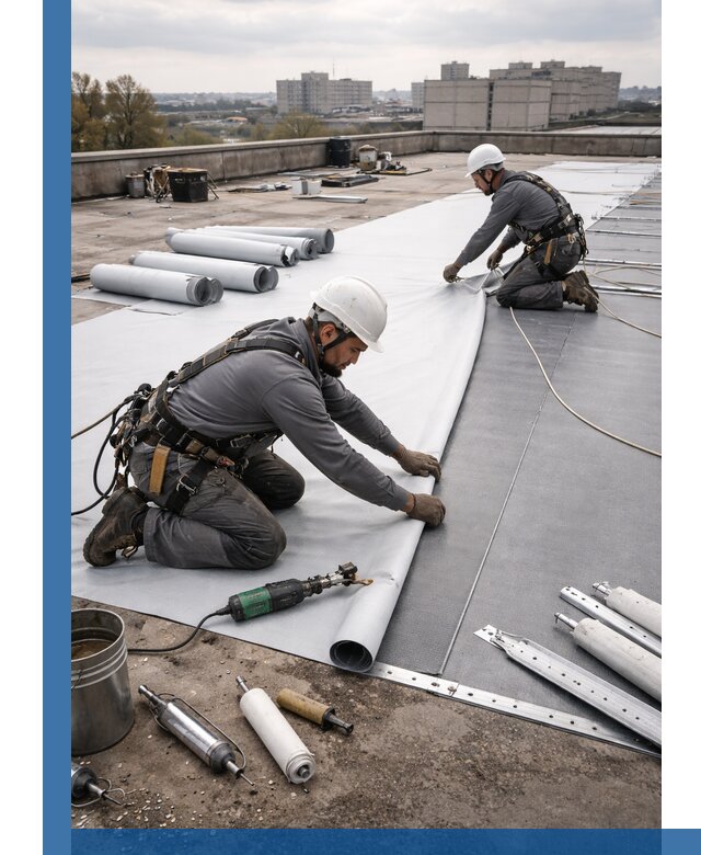 Монтаж мембранной кровли в Заволжье для промышленных зданий