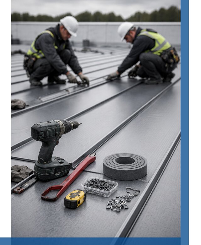 Монтаж фальцевой кровли в Заволжье от 1833 р. | ВЫСОТНИК-Звл