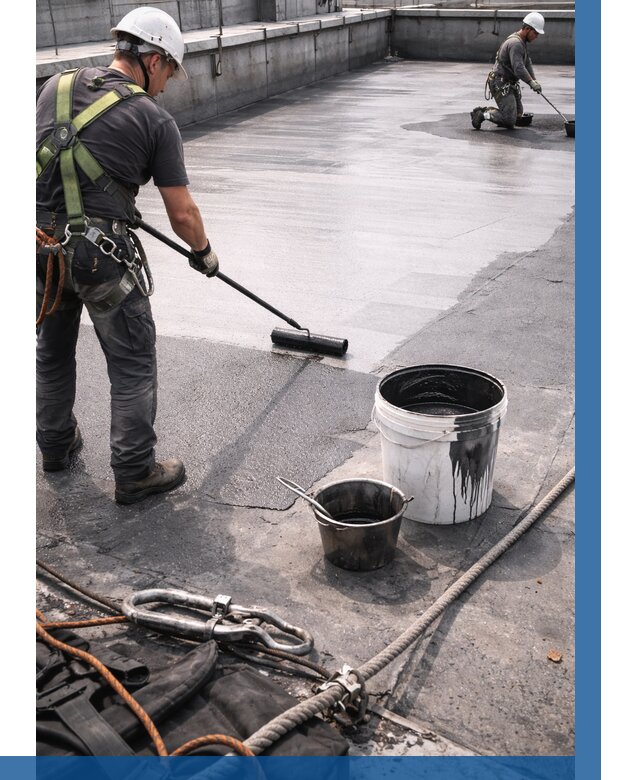 Гидроизоляция кровли жидкой резиной в Заволжье от 509 р. | ВЫСОТНИК-Звл