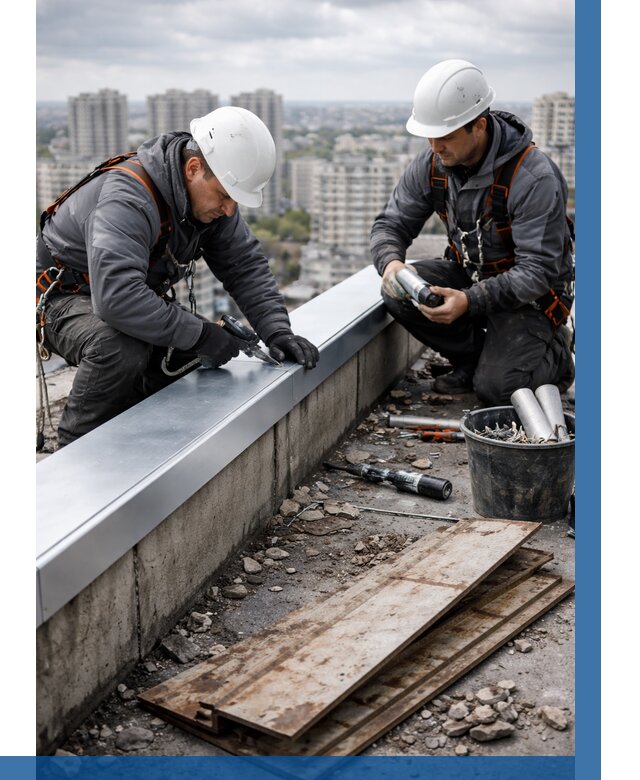 Замена парапетных крышек под ключ в Заволжье от 1222 р. | ВЫСОТНИК-Звл