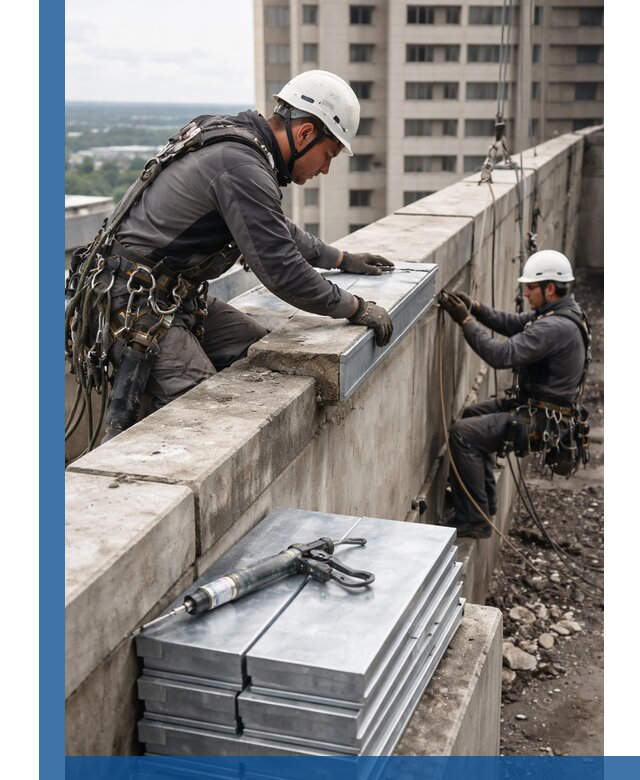 Замена парапетных крышек и установка новых в Заволжье