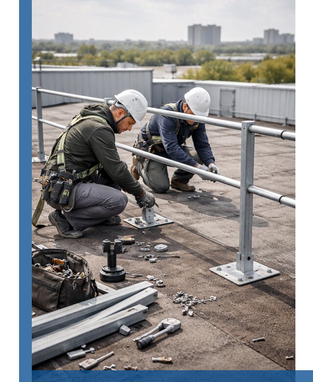 Монтаж кровельного ограждения в Заволжье под ключ с гарантией