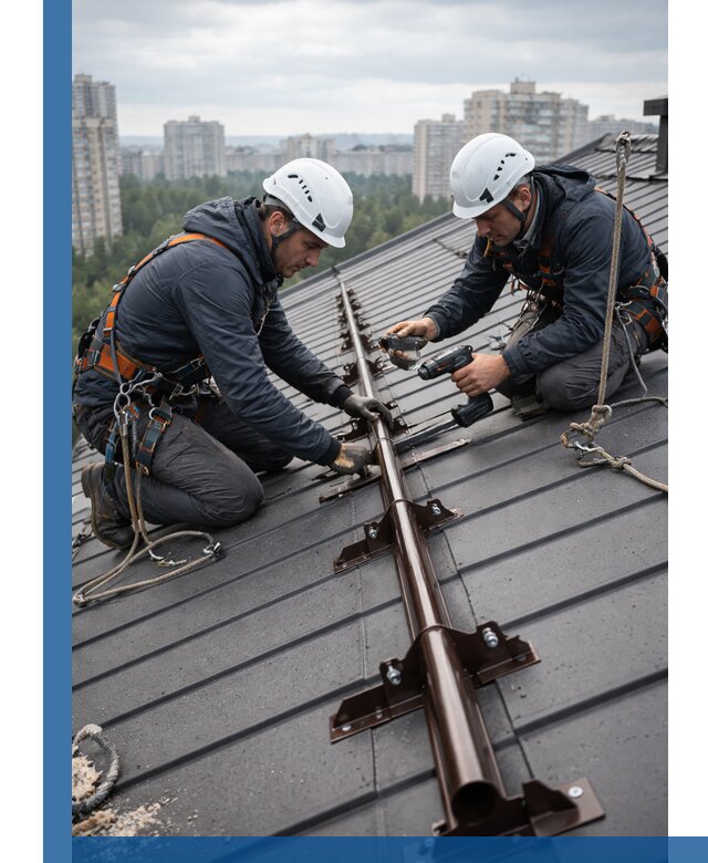 Монтаж снегозадержателей на кровле зданий в Заволжье под ключ