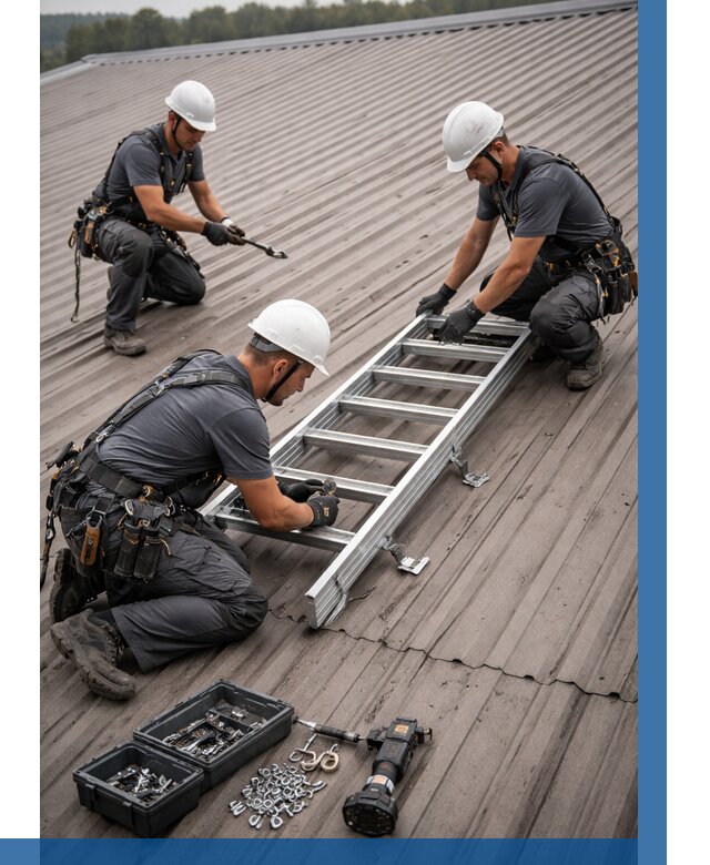 Монтаж кровельной лестницы в Заволжье от 4583 р. | ВЫСОТНИК-Звл