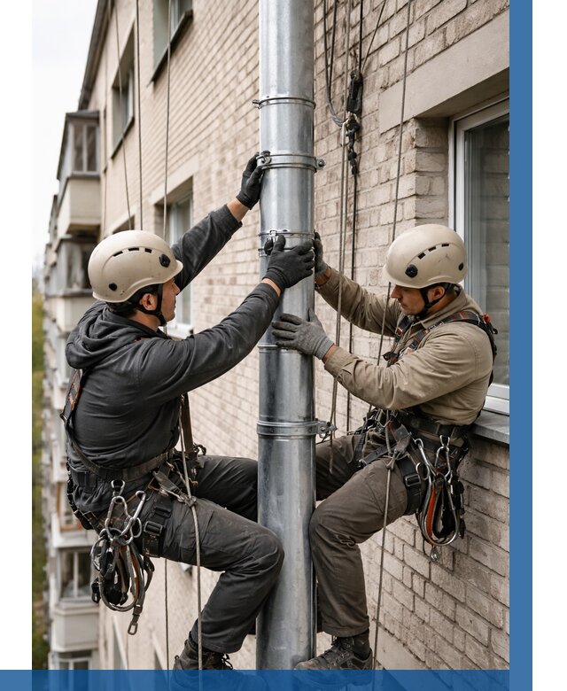 Замена водосточных труб в Заволжье от 6620 р. | ВЫСОТНИК-Звл