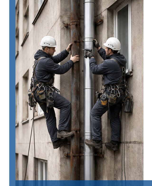 Замена водосточных труб в Заволжье: монтаж и демонтаж под ключ