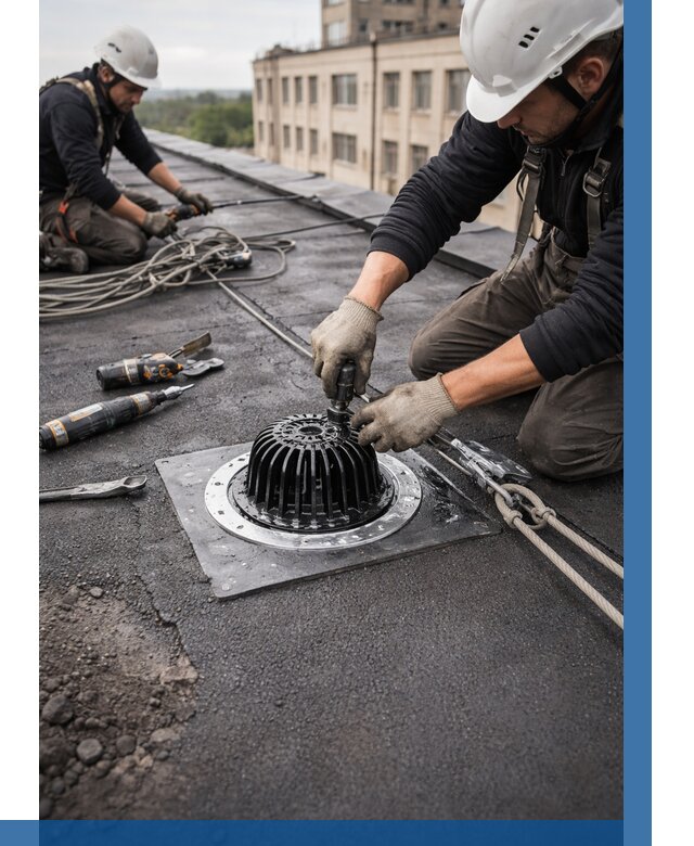 Установка водосточных воронок в Заволжье цена от 3564 р. | ВЫСОТНИК-Звл