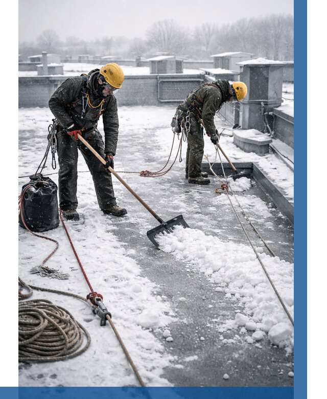 Очистка крыши от снега в Заволжье от 7638 р. | ВЫСОТНИК-Звл