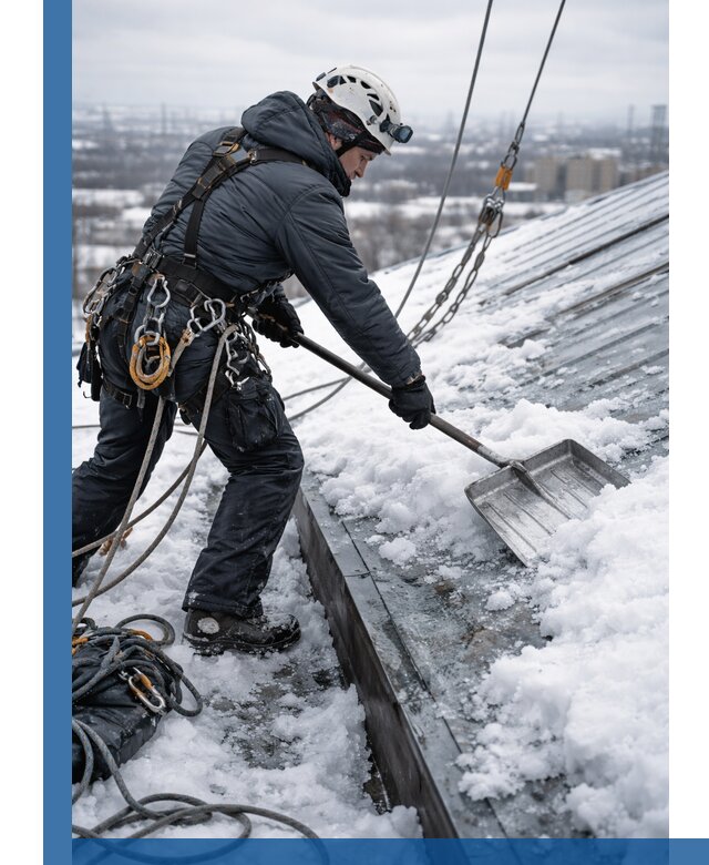 Профессиональная очистка кровли от снега и наледи в Заволжье