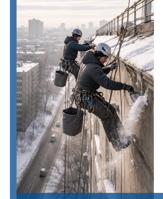 Очистка карнизов от снега в Заволжье профессионально и безопасно