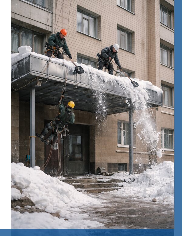 Очистка козырьков от снега в Заволжье от 3564 р. | ВЫСОТНИК-Звл