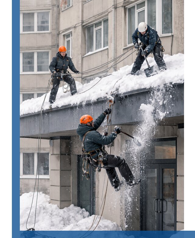 Безопасная очистка навесов от снега в Заволжье круглогодично