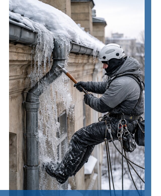 Очистка водостоков от льда в Заволжье от 3564 р. | ВЫСОТНИК-Звл