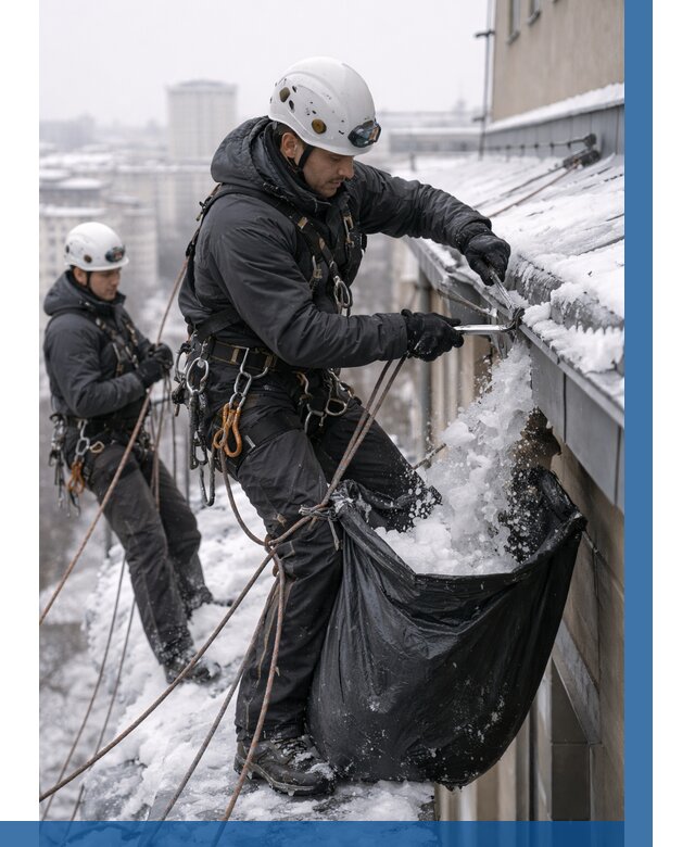 Аварийная очистка крыши в Заволжье под ключ от 306 р. | ВЫСОТНИК-Звл