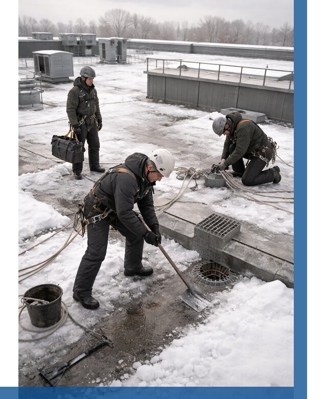 Абонентское обслуживание кровли зимой в Заволжье от 8147 р. | ВЫСОТНИК-Звл