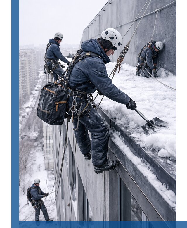 Абонентское обслуживание кровли зимой в Заволжье регулярный уход