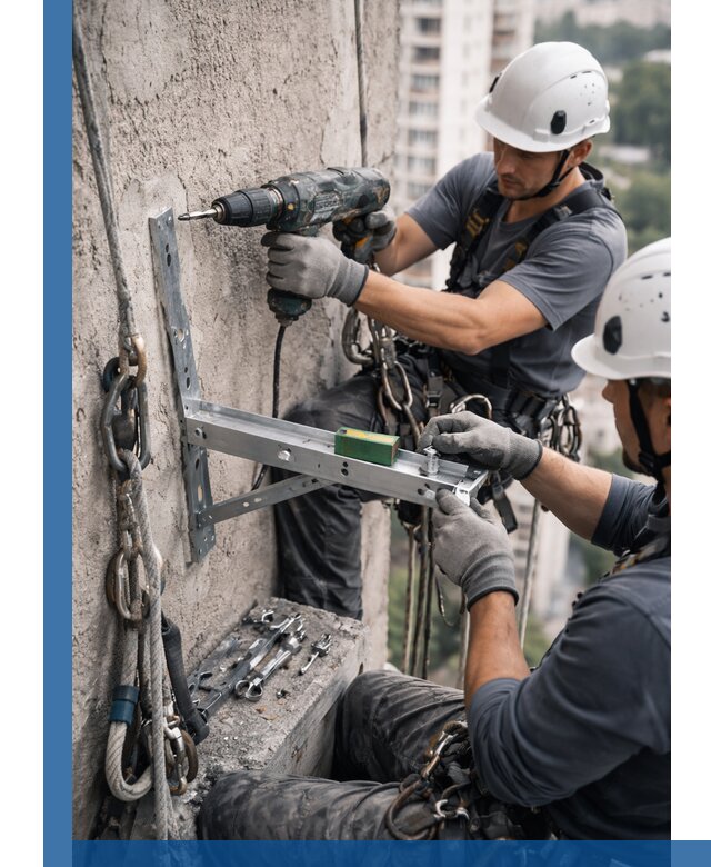 Установка кронштейнов кондиционера и крепежа в Заволжье