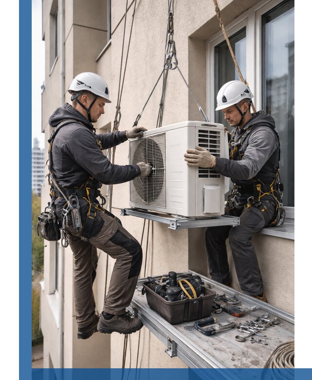 Перенос внешнего блока кондиционера в Заволжье с монтажом и крепежом