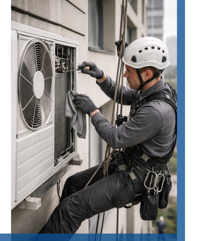 Обслуживание внешнего блока кондиционера в Заволжье от 2750 р.ВЫСОТНИК-Звл