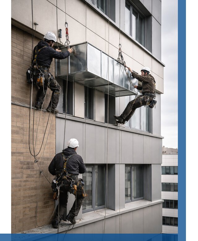 Монтаж воздуховодов на фасаде в Заволжье от 1528 р. | ВЫСОТНИК-Звл