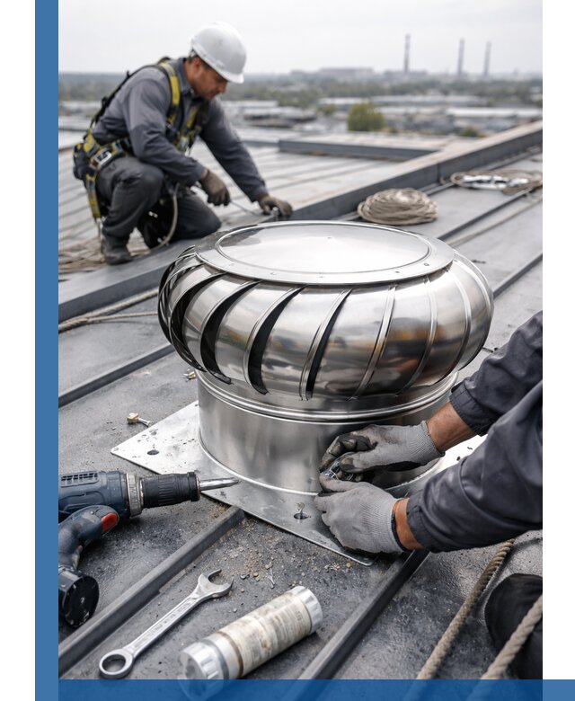 Установка дефлекторов на кровле в Заволжье профессионально